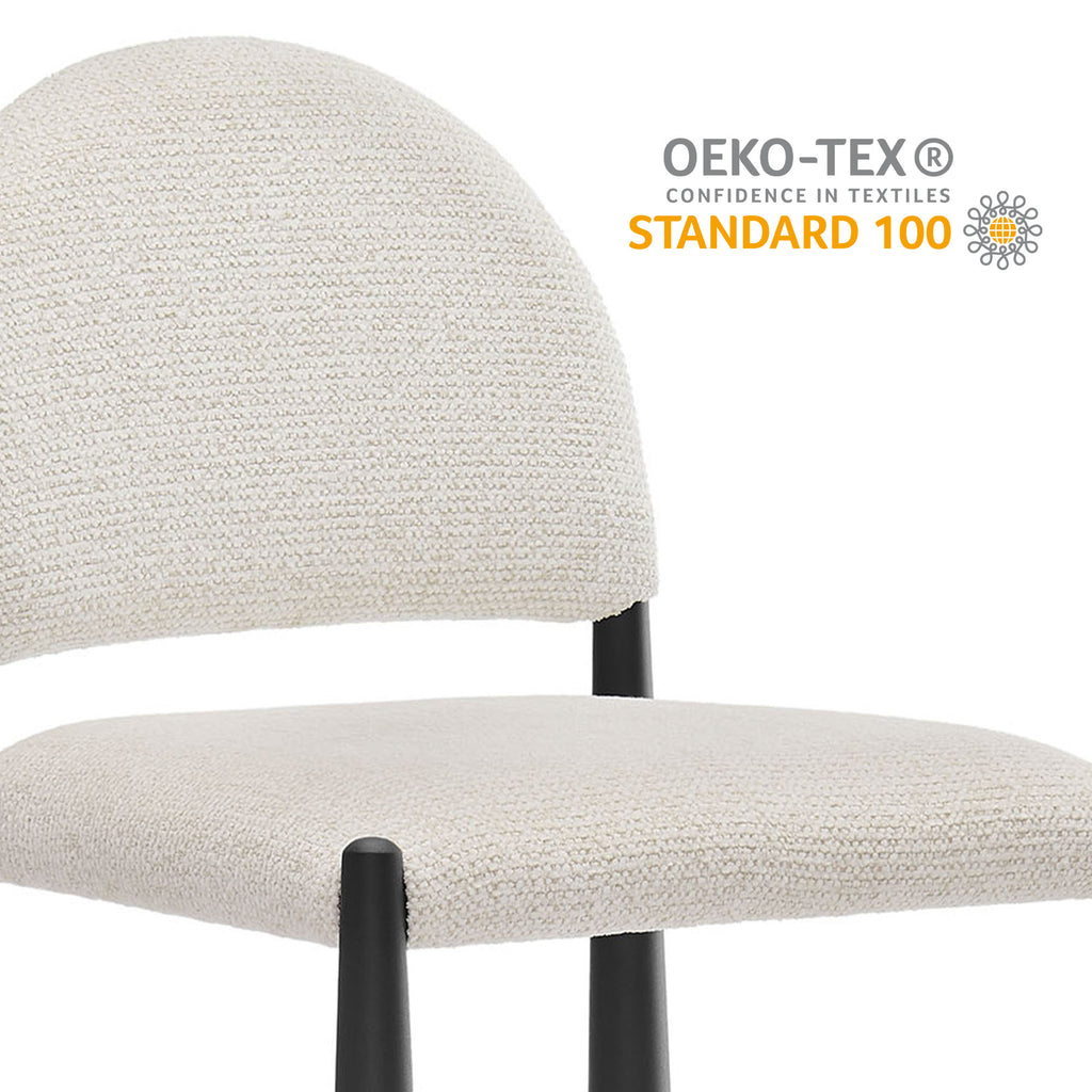 Hayley Upholstered Fabric Counter Stools Set of 2 - Black Cream