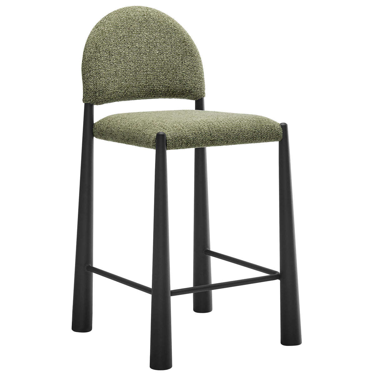 Hayley Upholstered Fabric Counter Stools Set of 2 - Black Leaf