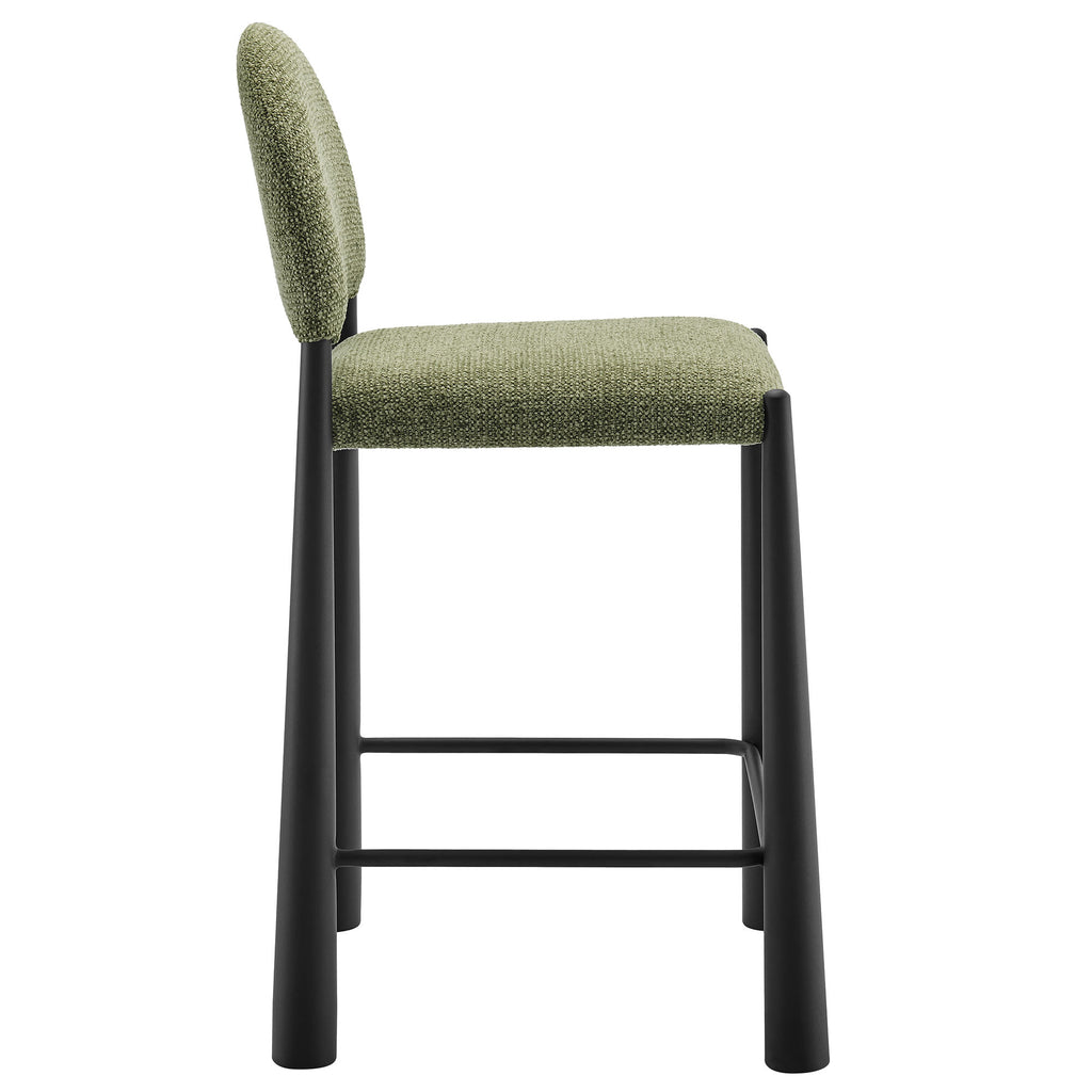 Hayley Upholstered Fabric Counter Stools Set of 2 - Black Leaf