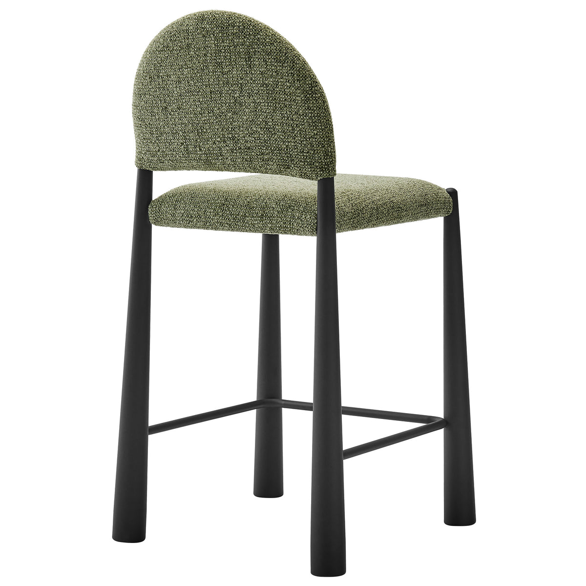 Hayley Upholstered Fabric Counter Stools Set of 2 - Black Leaf