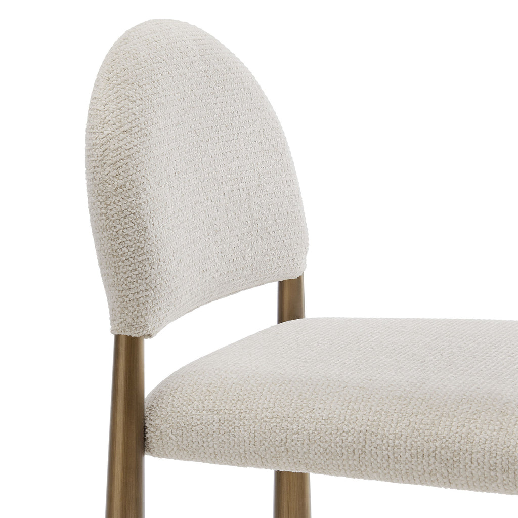 Hayley Upholstered Fabric Counter Stools Set of 2 - Brass Cream