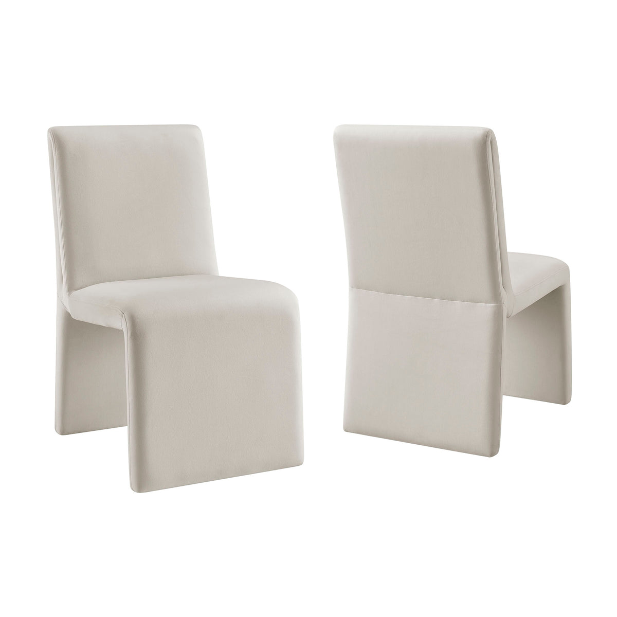 Emory Performance Velvet Dining Side Chair Set of 2 - Alabaster