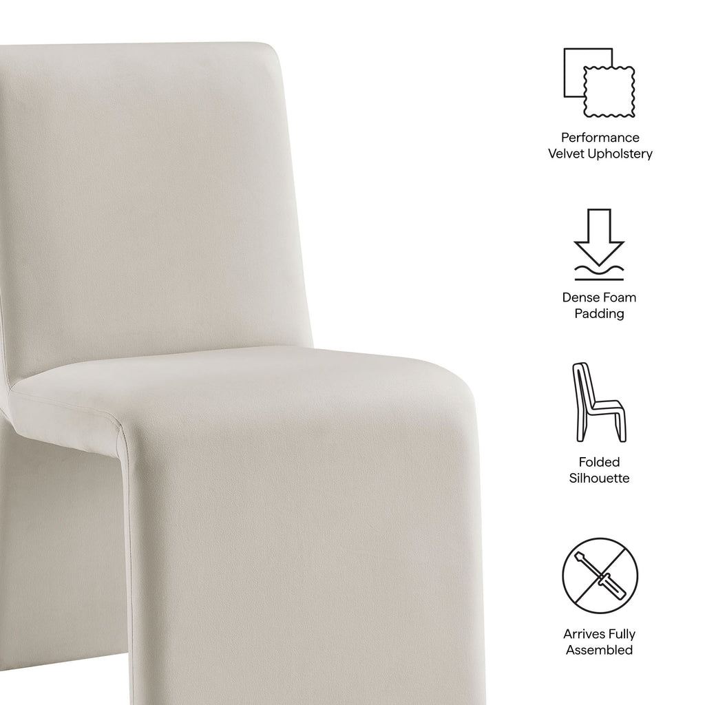 Emory Performance Velvet Dining Side Chair Set of 2 - Alabaster