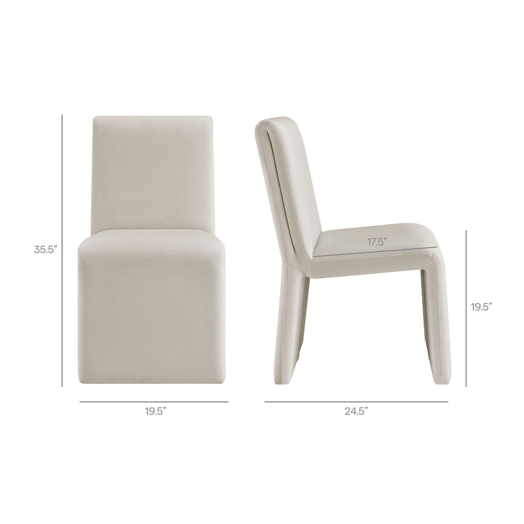 Emory Performance Velvet Dining Side Chair Set of 2 - Alabaster