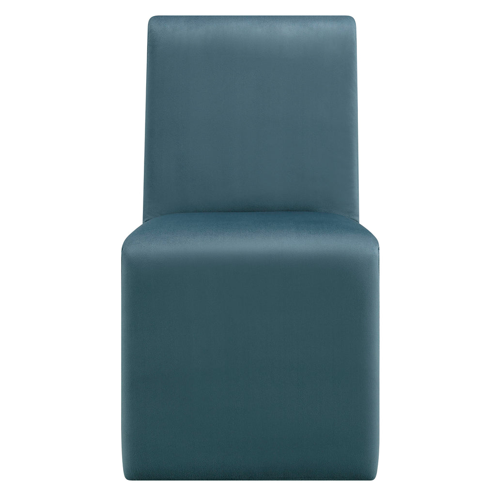 Emory Performance Velvet Dining Side Chair Set of 2 - Cadet Blue
