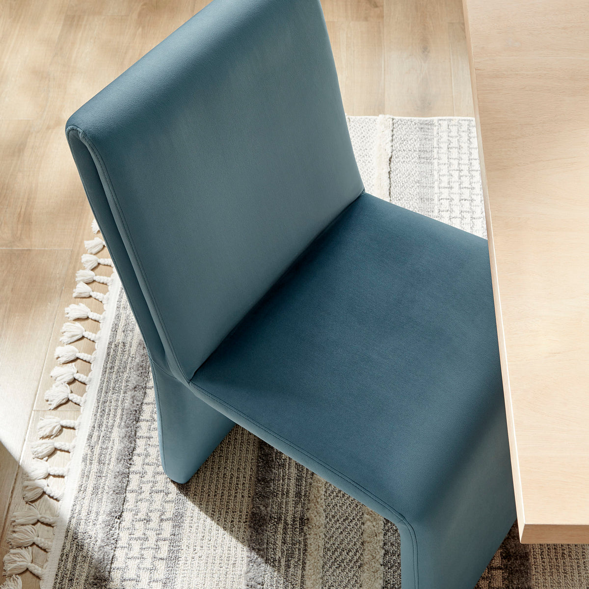 Emory Performance Velvet Dining Side Chair Set of 2 - Cadet Blue