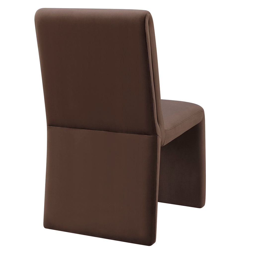Emory Performance Velvet Dining Side Chair Set of 2 - Chocolate Brown