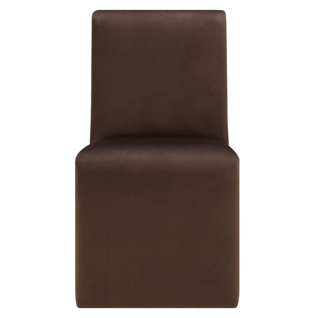 Emory Performance Velvet Dining Side Chair Set of 2 - Chocolate Brown