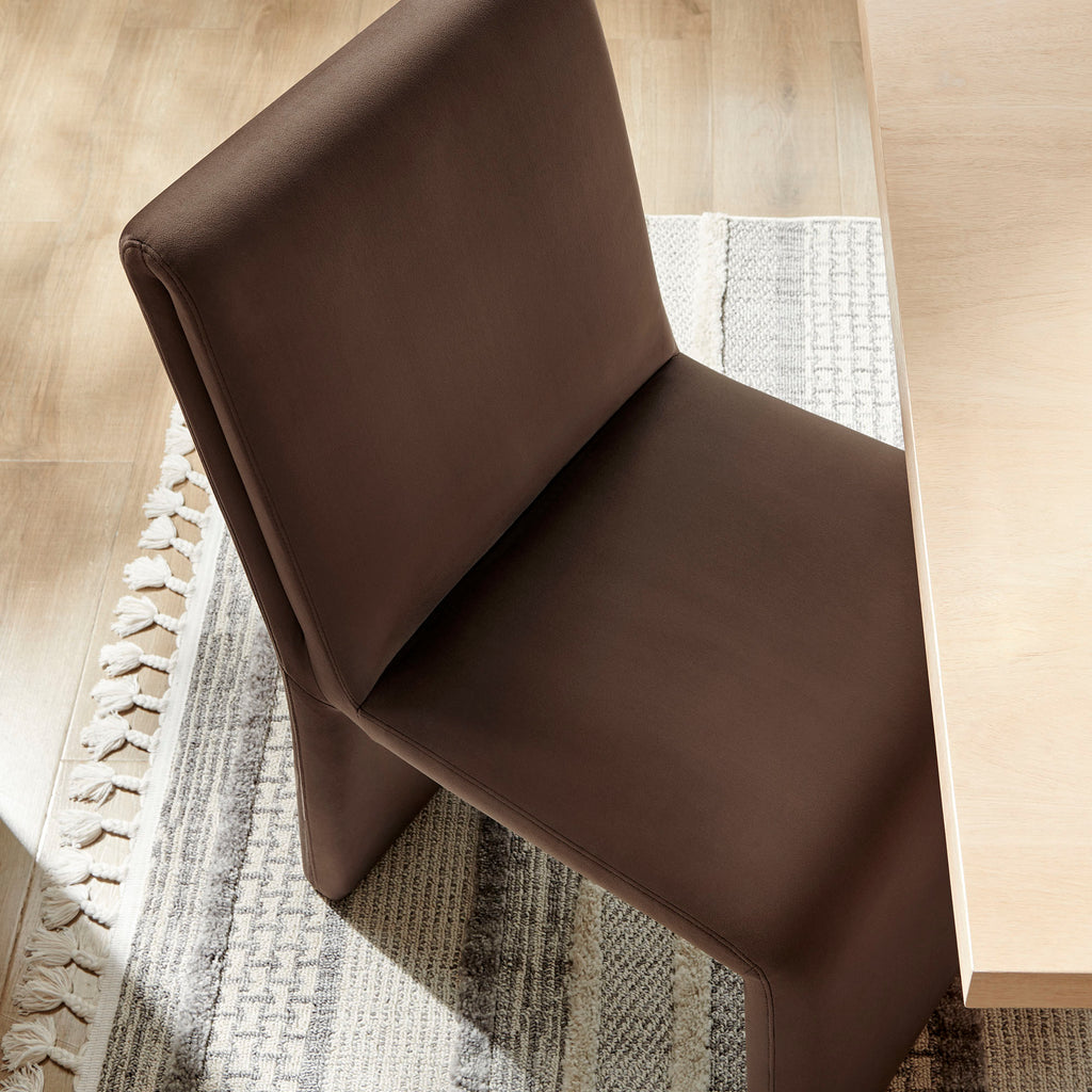 Emory Performance Velvet Dining Side Chair Set of 2 - Chocolate Brown