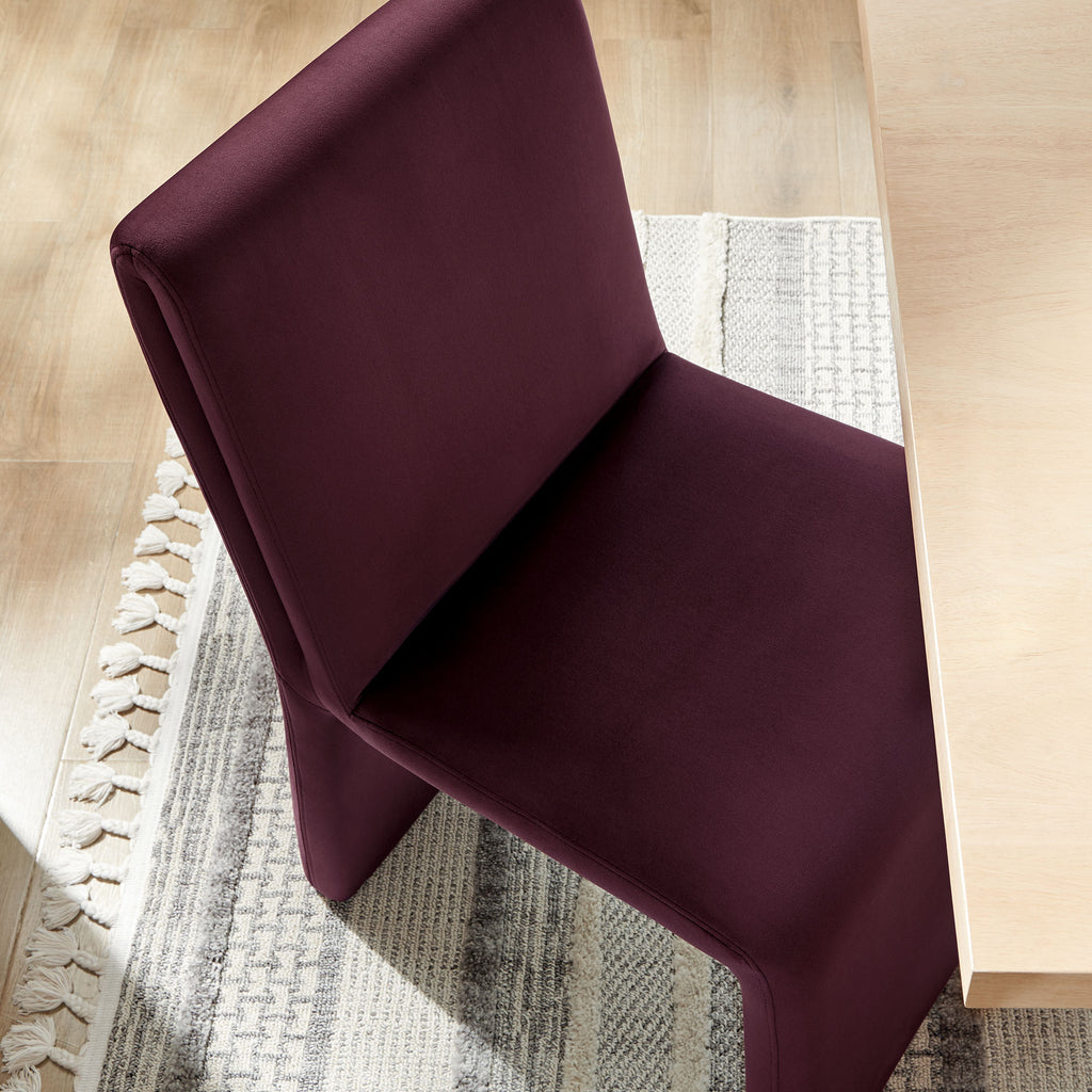 Emory Performance Velvet Dining Side Chair Set of 2 - Mulberry