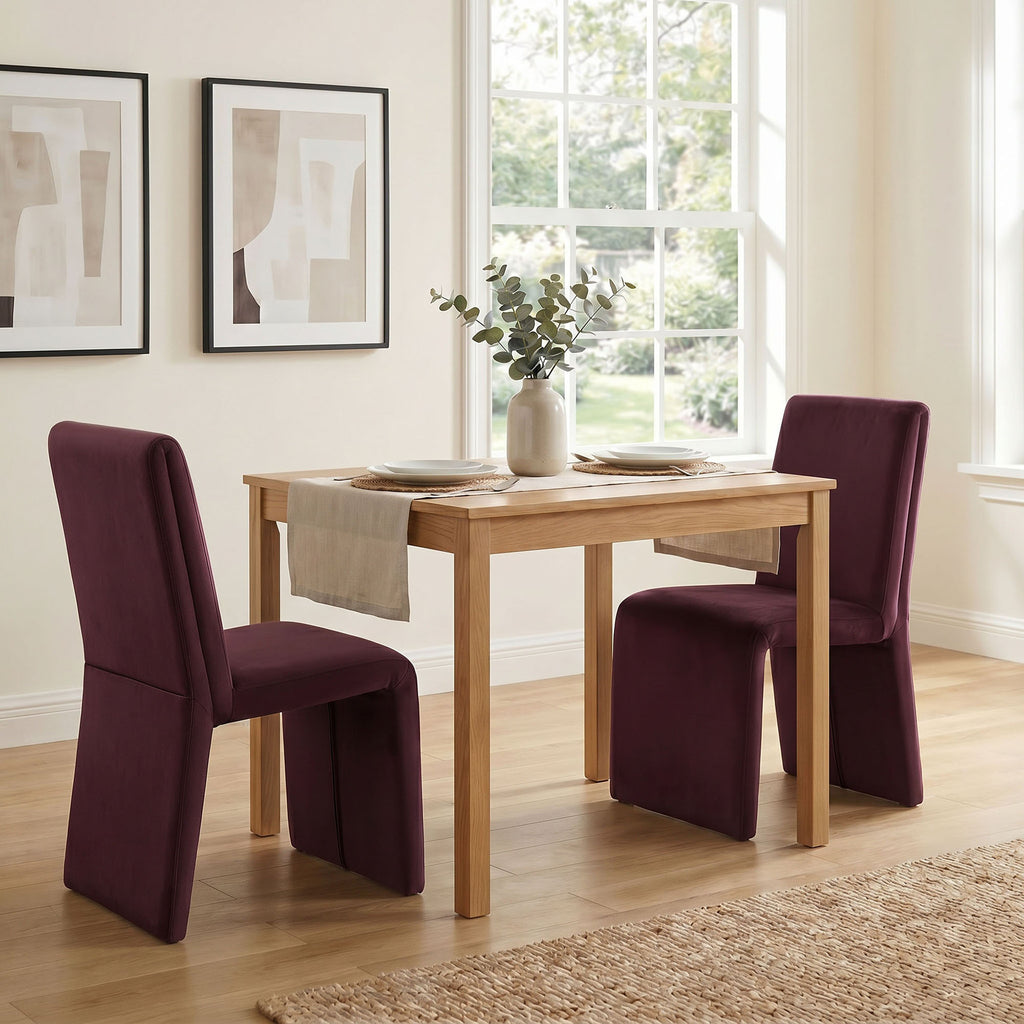 Emory Performance Velvet Dining Side Chair Set of 2 - Mulberry