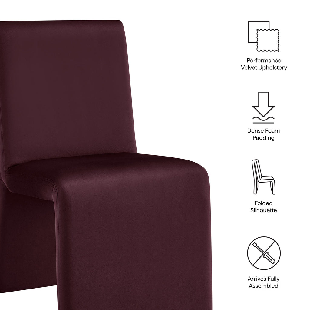 Emory Performance Velvet Dining Side Chair Set of 2 - Mulberry