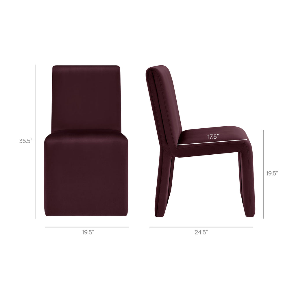 Emory Performance Velvet Dining Side Chair Set of 2 - Mulberry