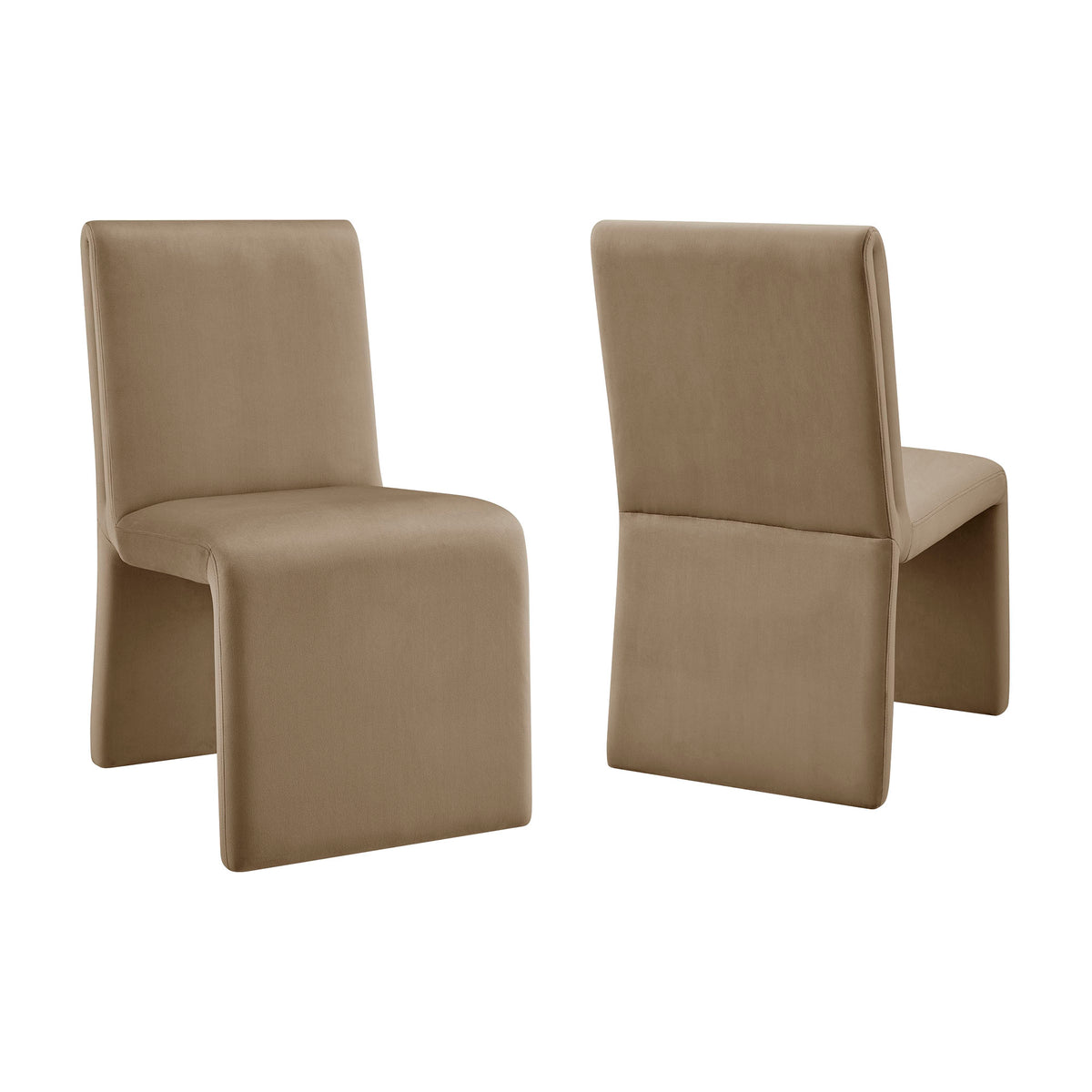 Emory Performance Velvet Dining Side Chair Set of 2 - Taupe