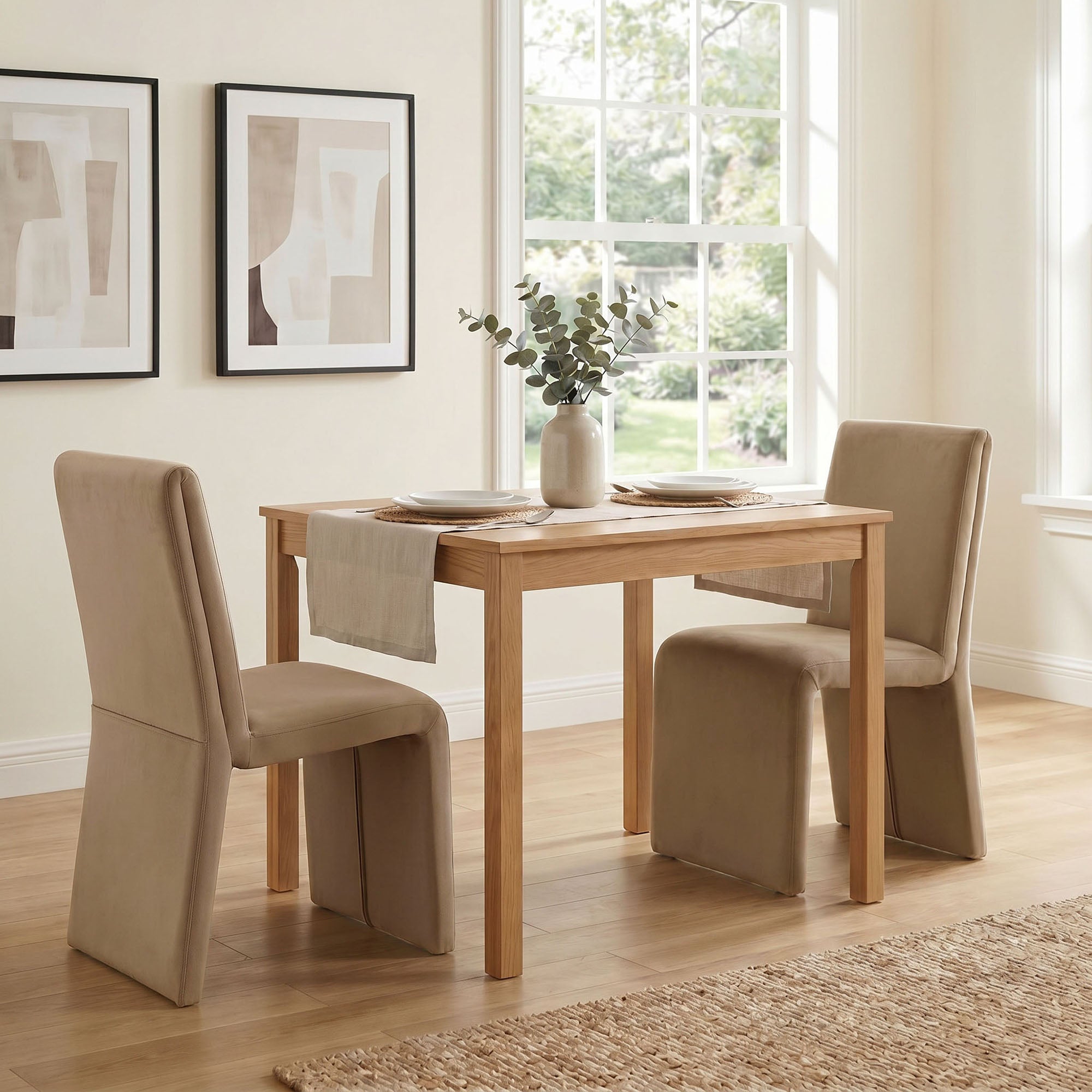 Emory Performance Velvet Dining Side Chair Set of 2 - Taupe