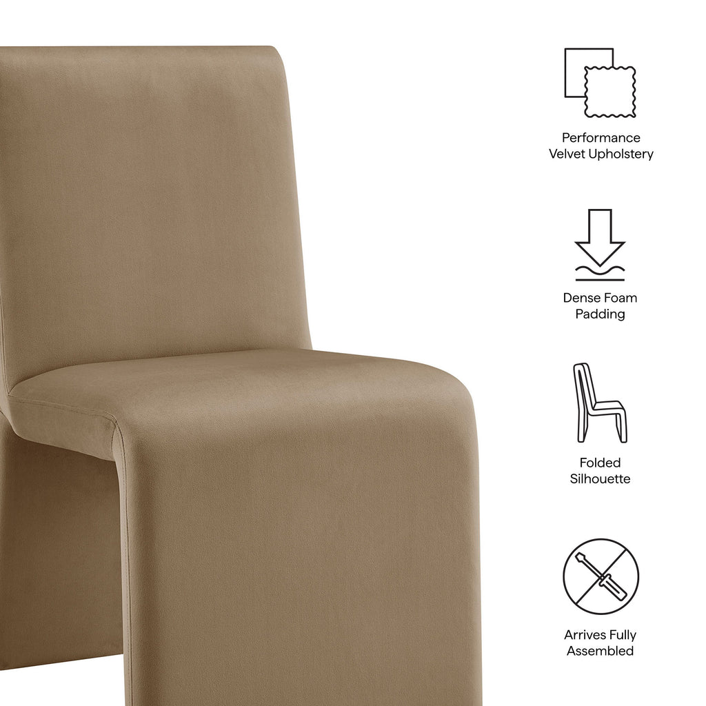 Emory Performance Velvet Dining Side Chair Set of 2 - Taupe