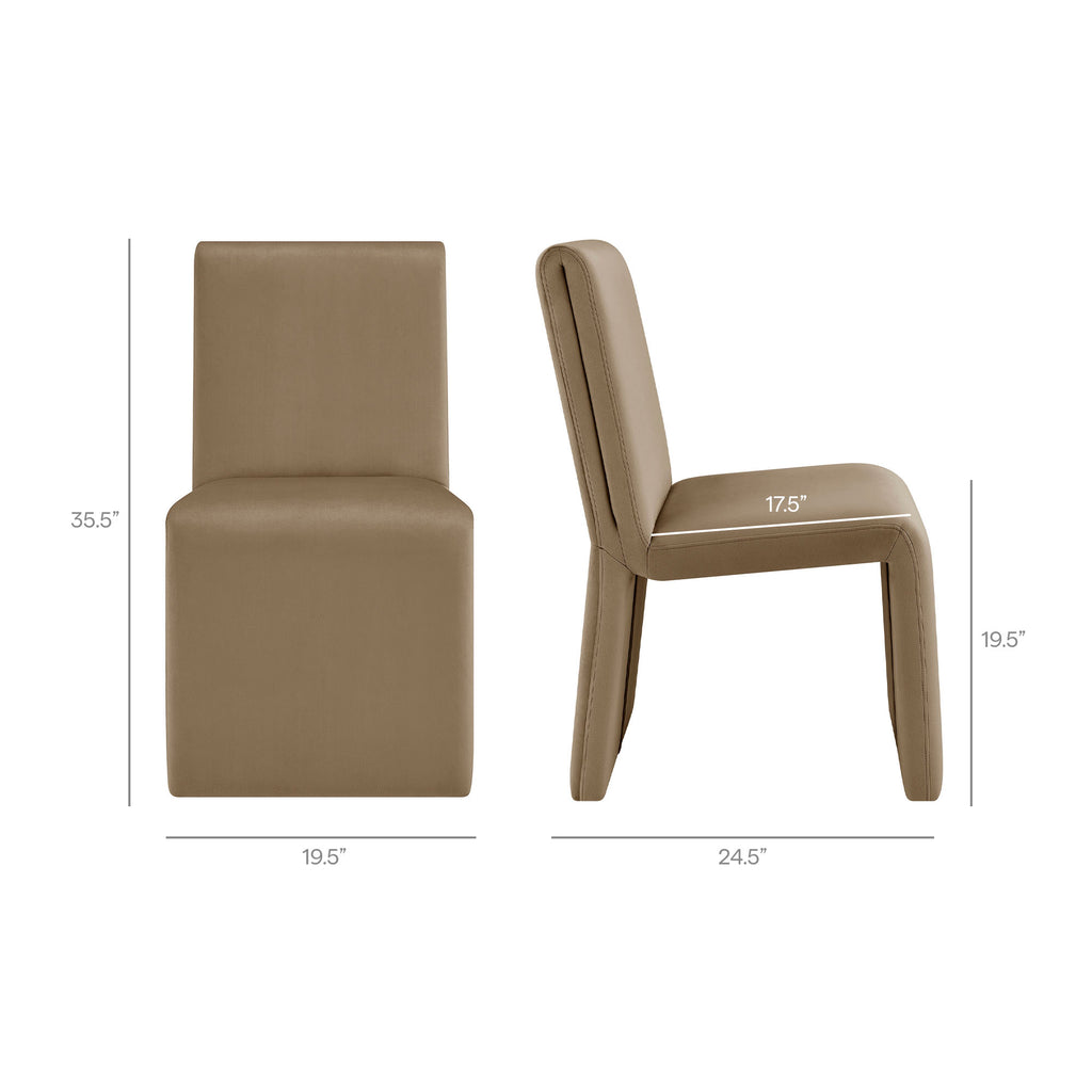 Emory Performance Velvet Dining Side Chair Set of 2 - Taupe