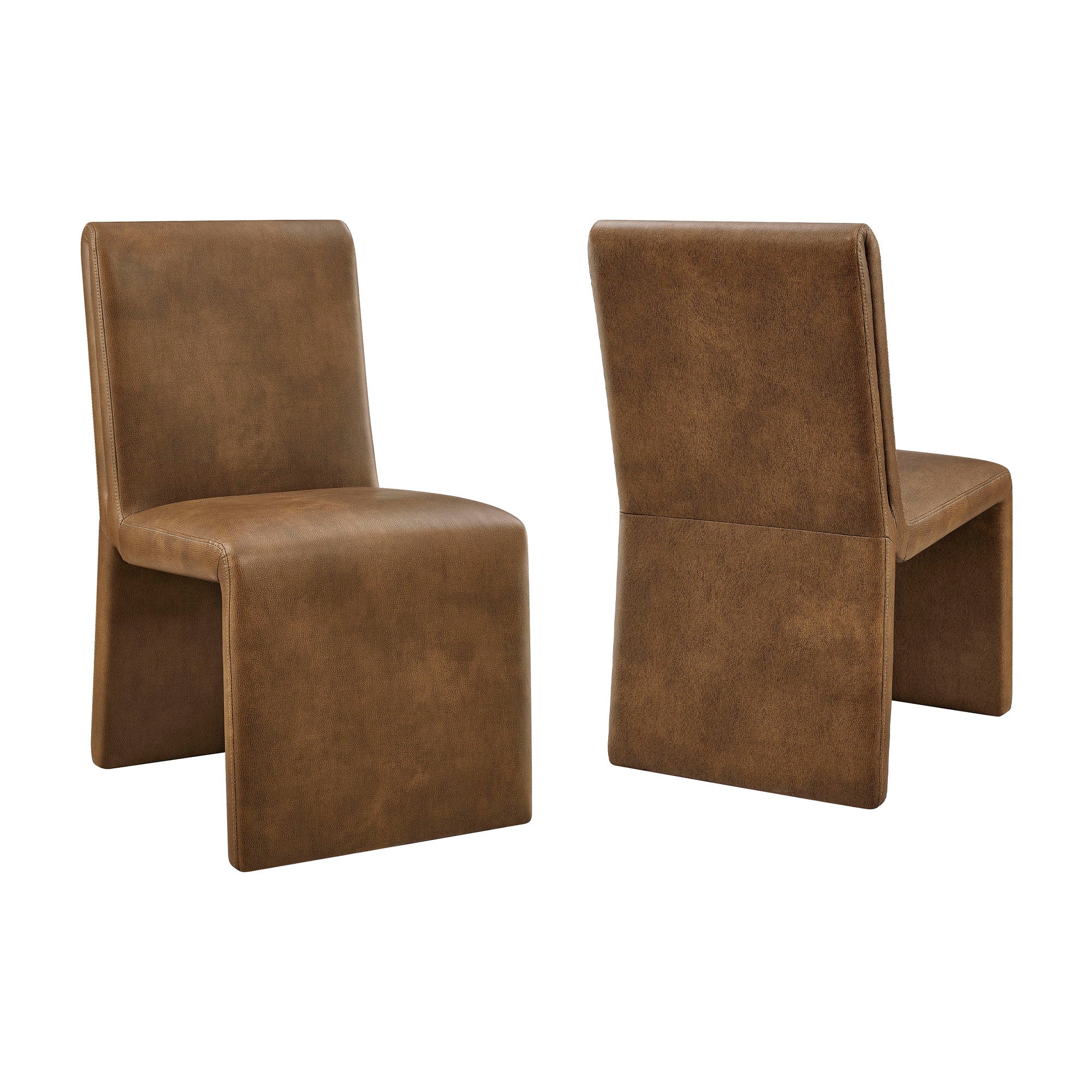 Emory Vegan Leather Dining Side Chair Set of 2 - Canyon