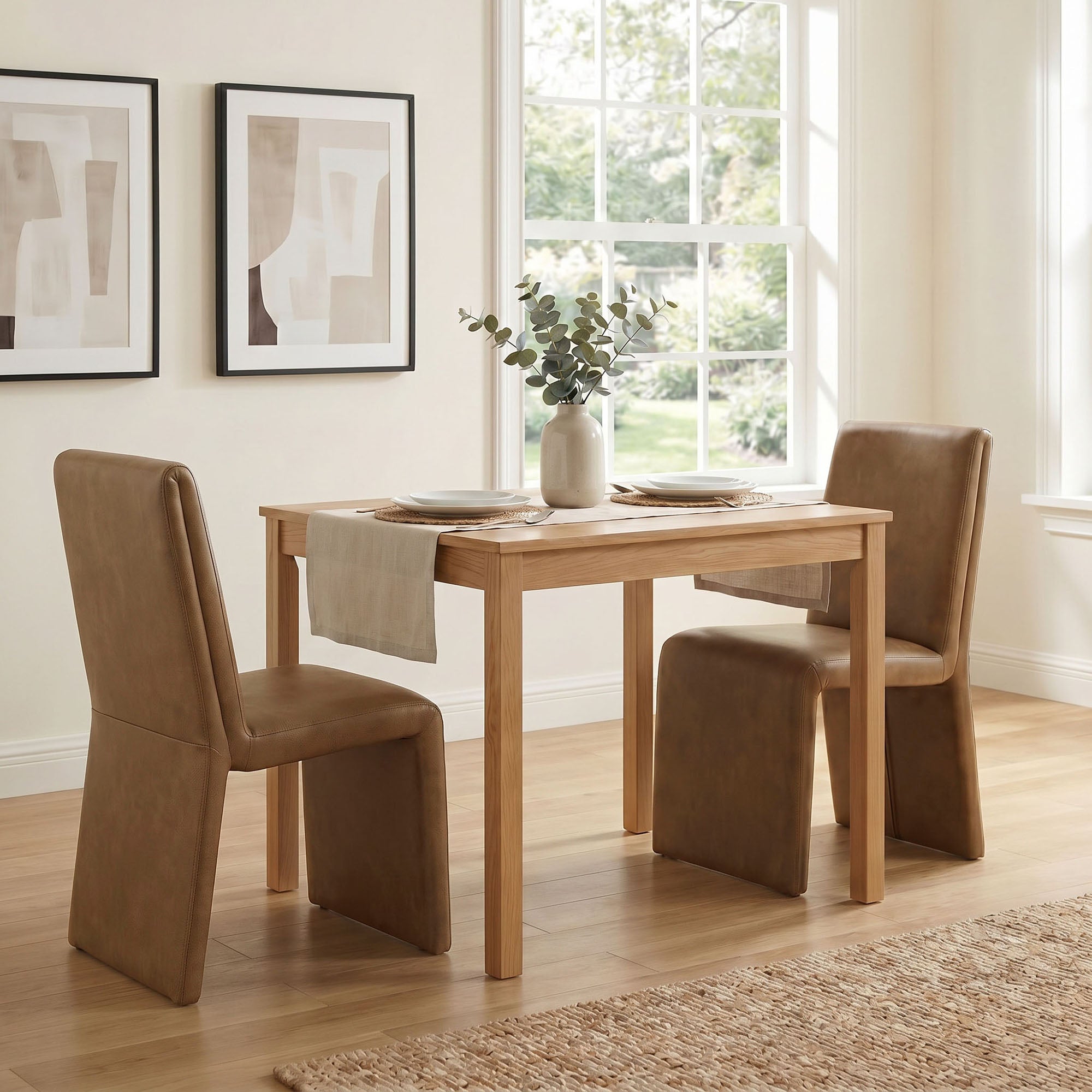 Emory Vegan Leather Dining Side Chair Set of 2 - Canyon