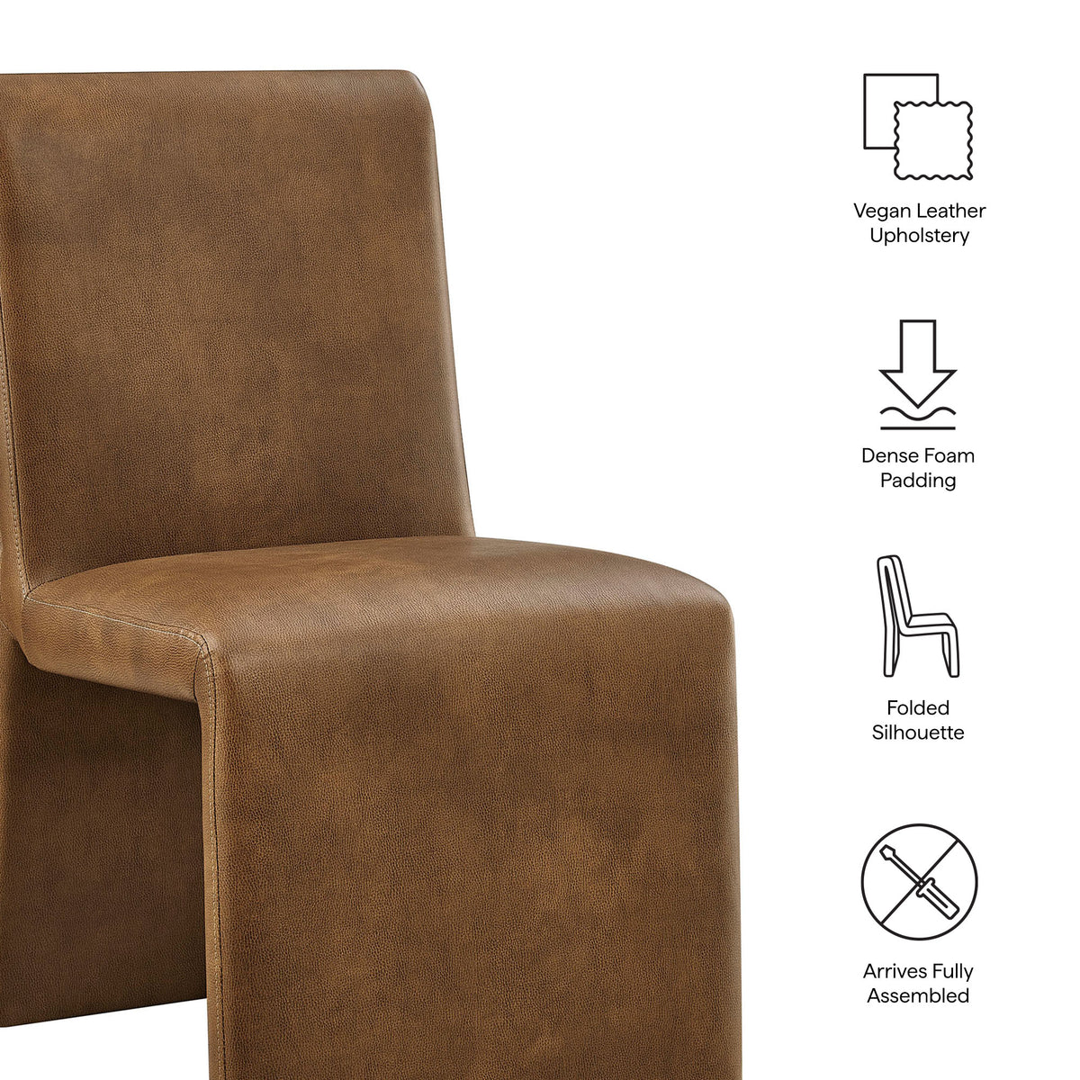 Emory Vegan Leather Dining Side Chair Set of 2 - Canyon