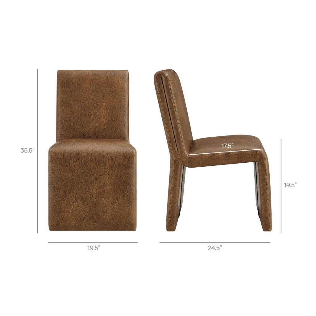 Emory Vegan Leather Dining Side Chair Set of 2 - Canyon