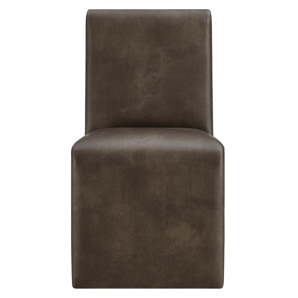 Emory Vegan Leather Dining Side Chair Set of 2 - Mushroom