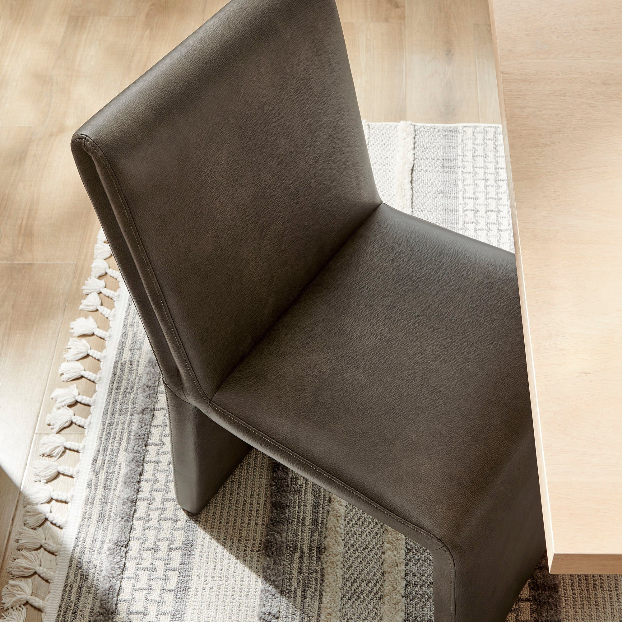 Emory Vegan Leather Dining Side Chair Set of 2 - Mushroom