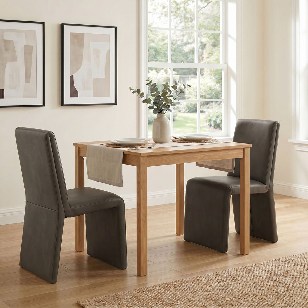 Emory Vegan Leather Dining Side Chair Set of 2 - Mushroom