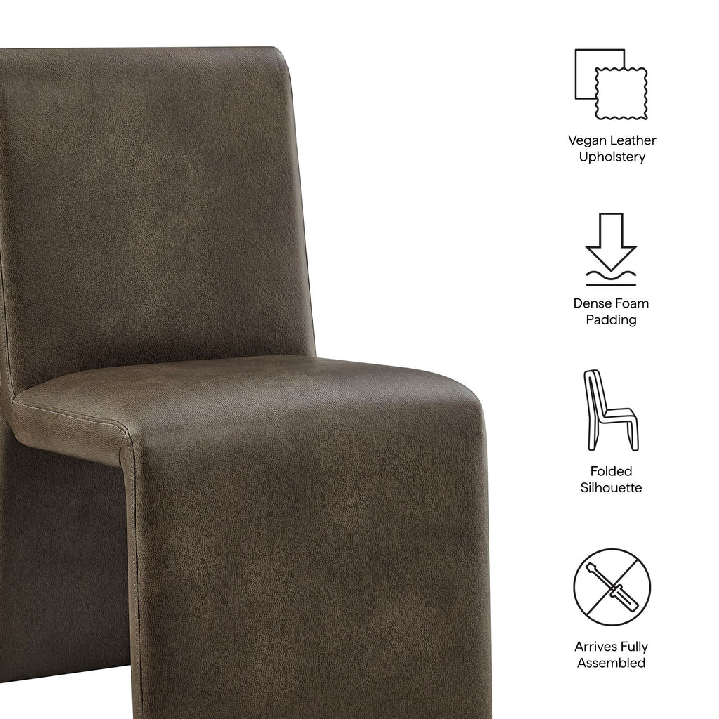 Emory Vegan Leather Dining Side Chair Set of 2 - Mushroom