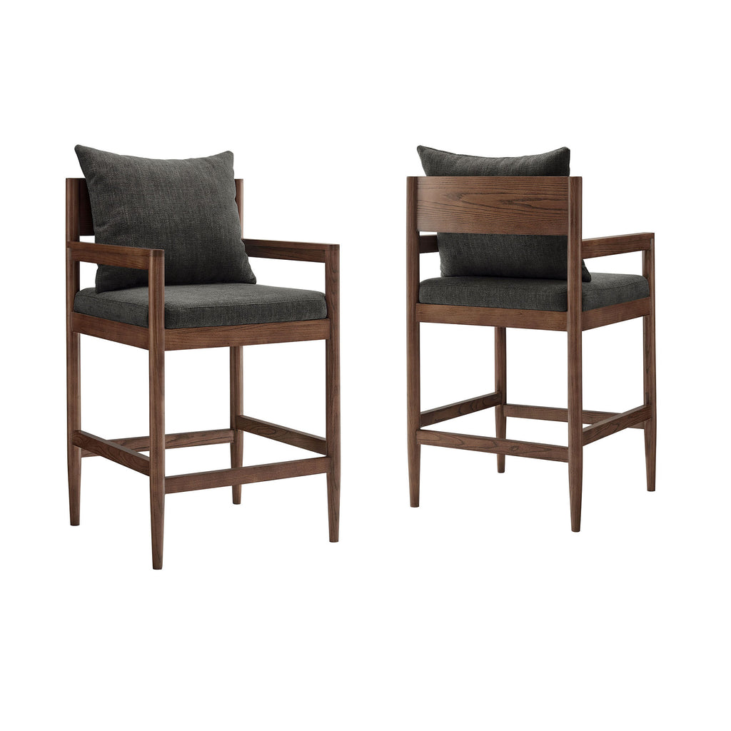 Remington Wood Counter Stool Set of 2 - Charcoal