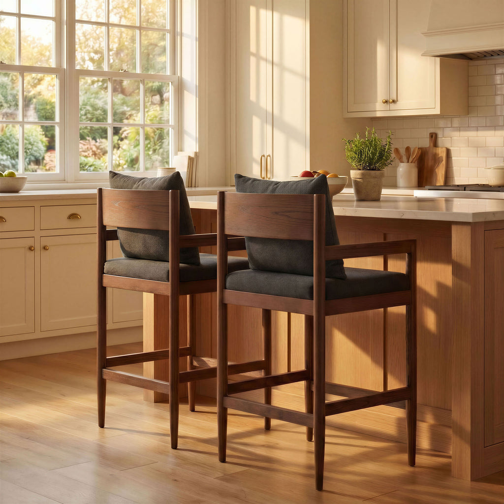 Remington Wood Counter Stool Set of 2 - Charcoal