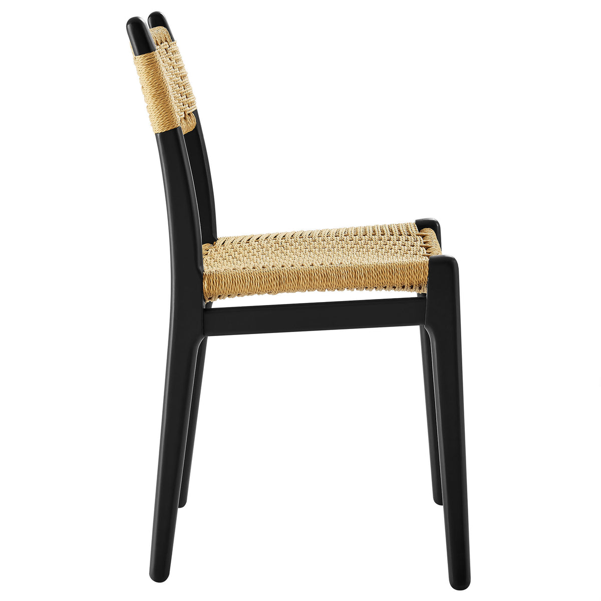 Wynn Rope and Wood Dining Side Chair - Black Natural
