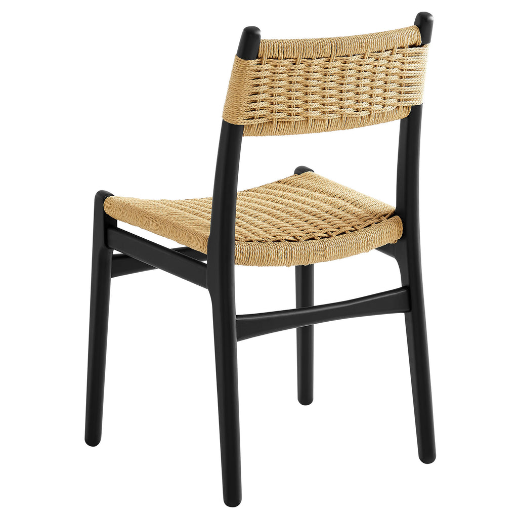 Wynn Rope and Wood Dining Side Chair - Black Natural
