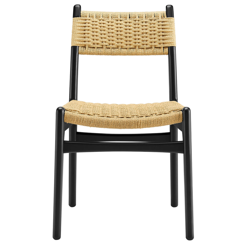 Wynn Rope and Wood Dining Side Chair - Black Natural