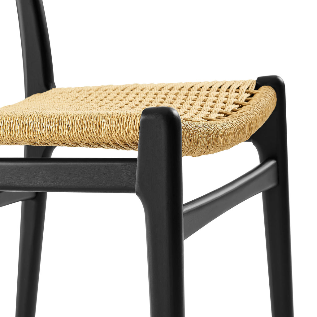 Wynn Rope and Wood Dining Side Chair - Black Natural