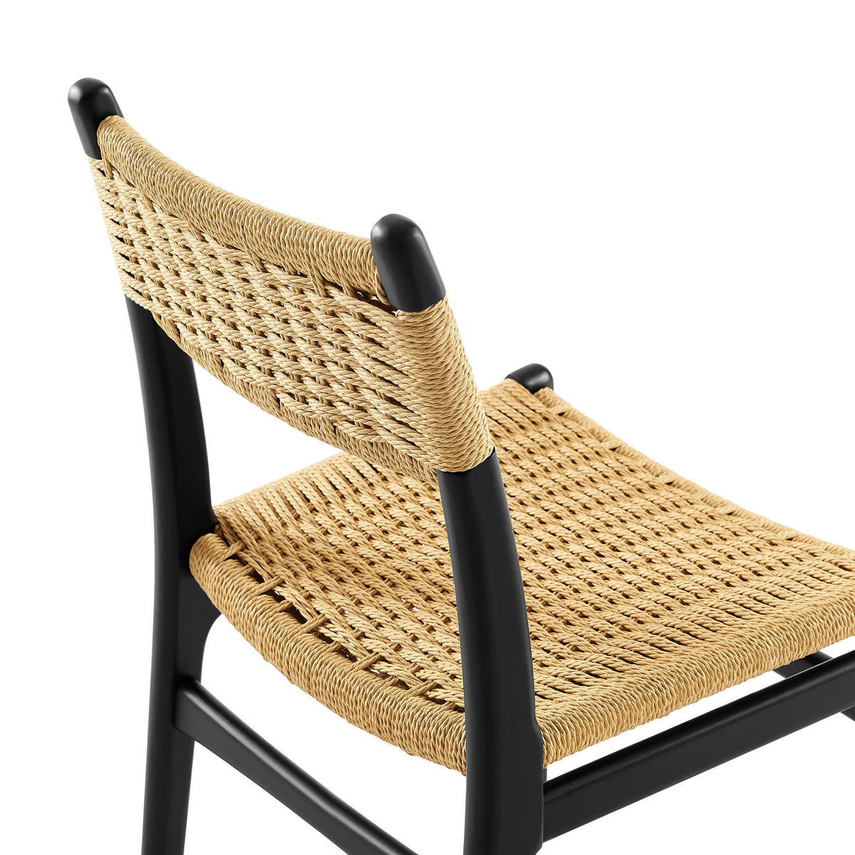 Wynn Rope and Wood Dining Side Chair - Black Natural