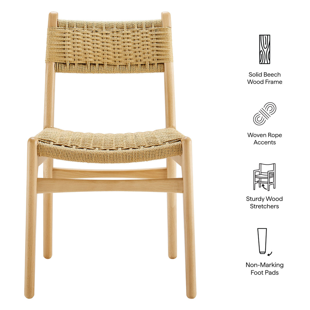 Wynn Rope and Wood Dining Side Chair - Natural