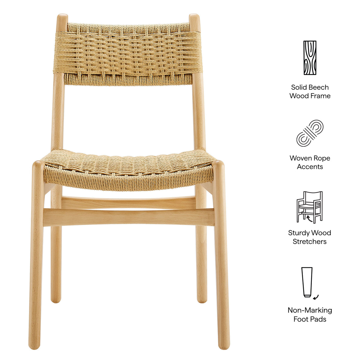 Wynn Rope and Wood Dining Side Chair - Natural