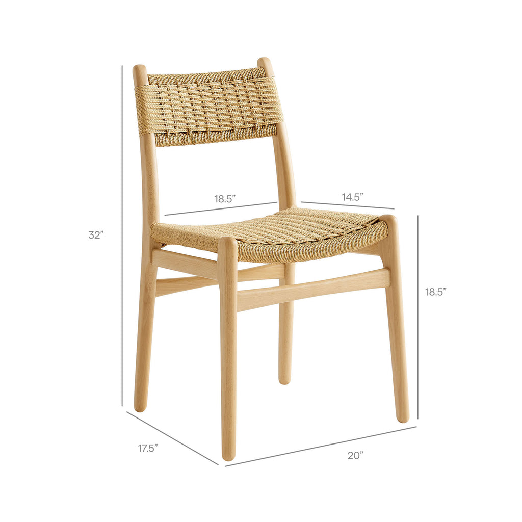 Wynn Rope and Wood Dining Side Chair - Natural