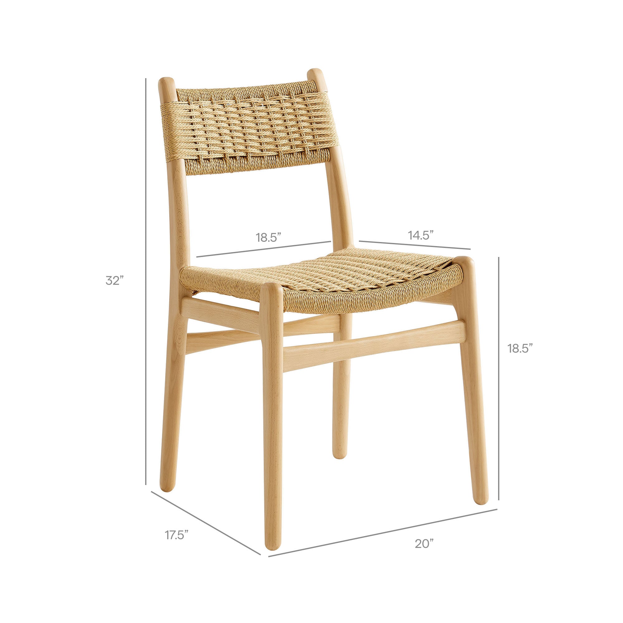 Wynn Rope and Wood Dining Side Chair - Natural