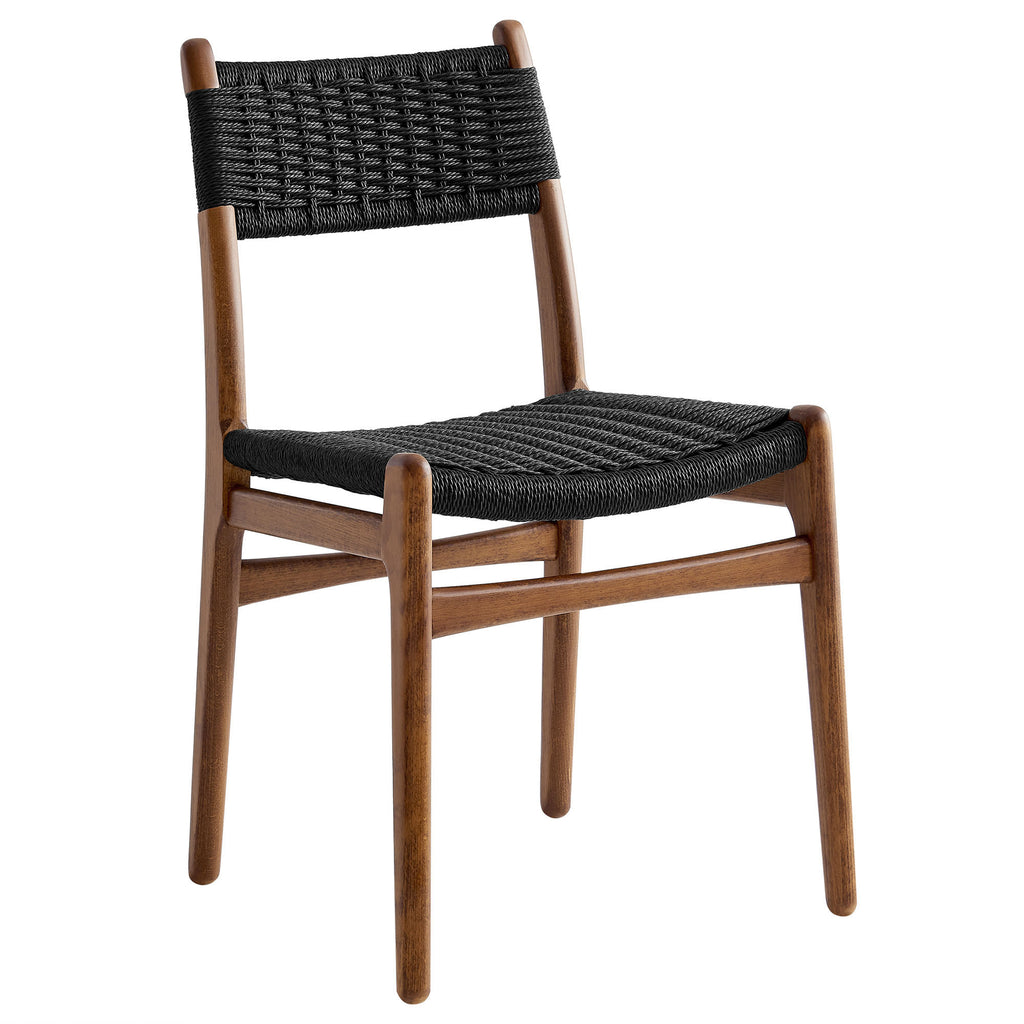 Wynn Rope and Wood Dining Side Chair - Walnut Black
