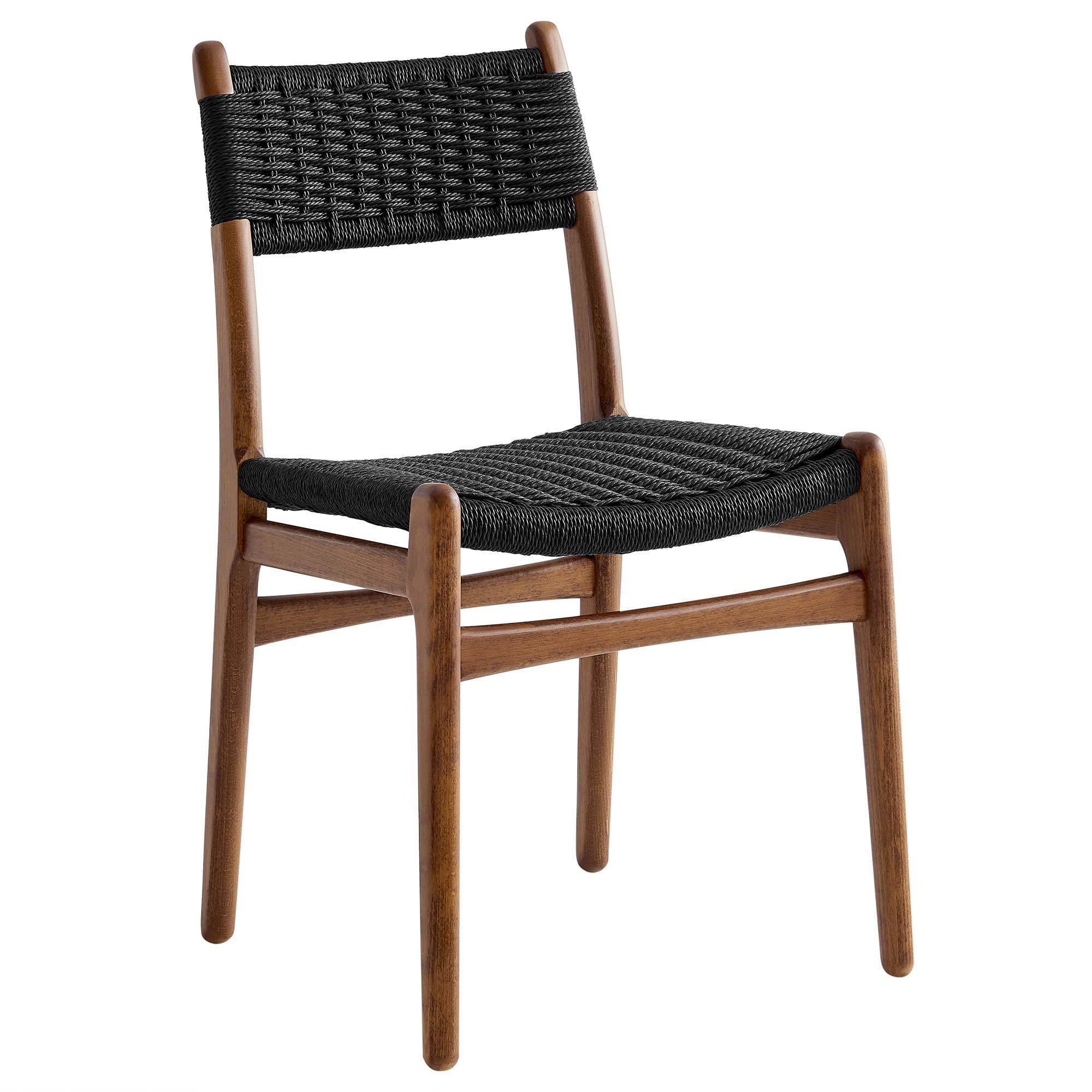 Wynn Rope and Wood Dining Side Chair - Walnut Black
