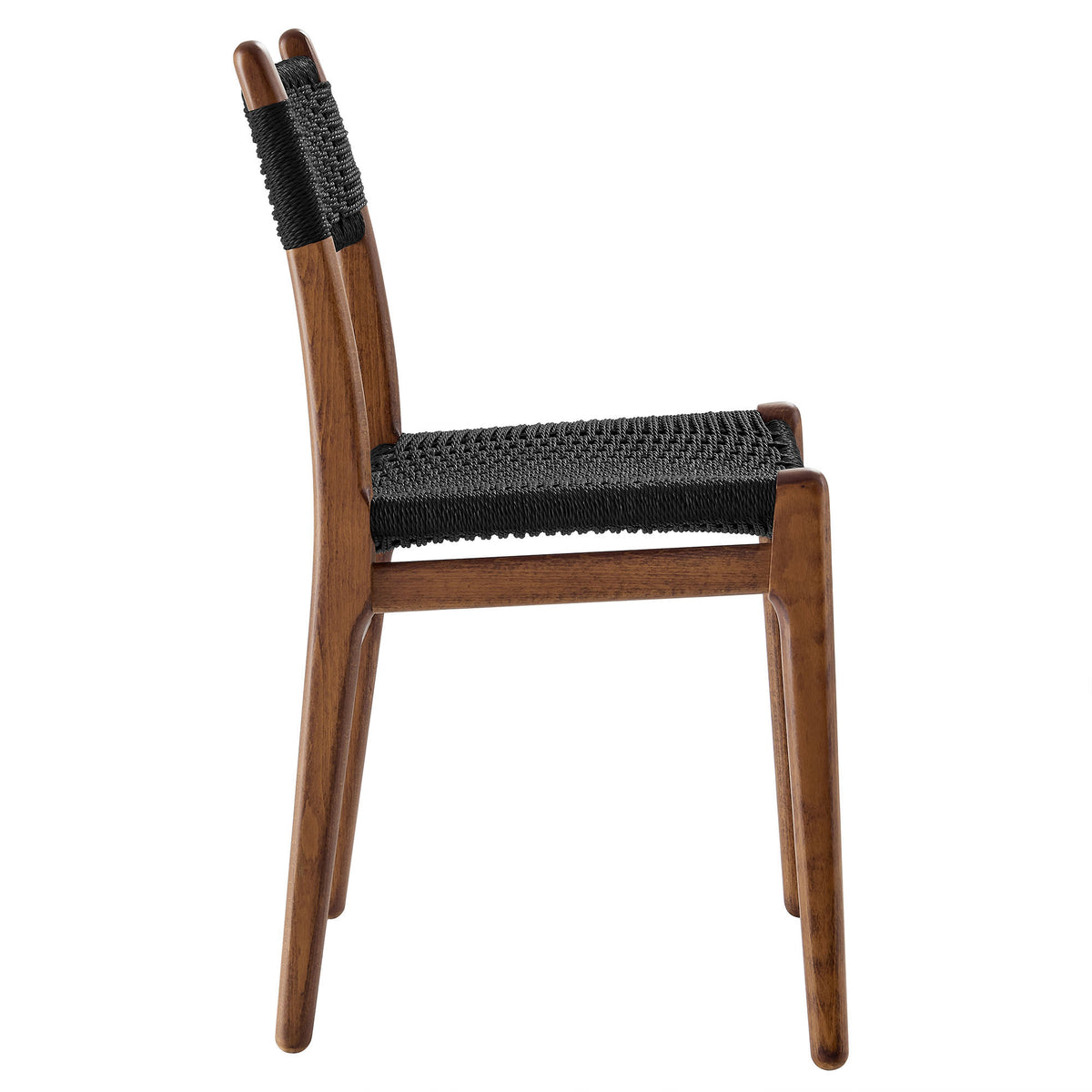 Wynn Rope and Wood Dining Side Chair - Walnut Black