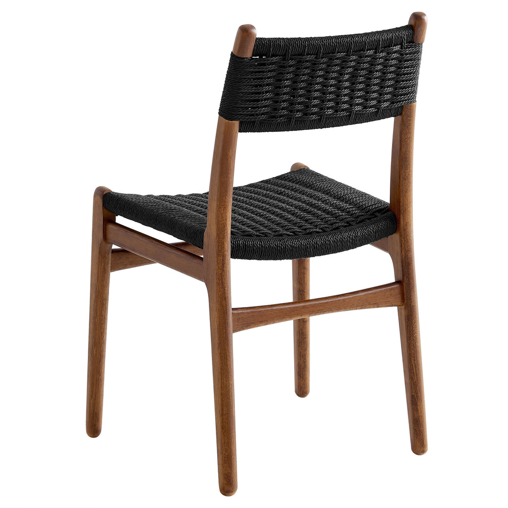 Wynn Rope and Wood Dining Side Chair - Walnut Black