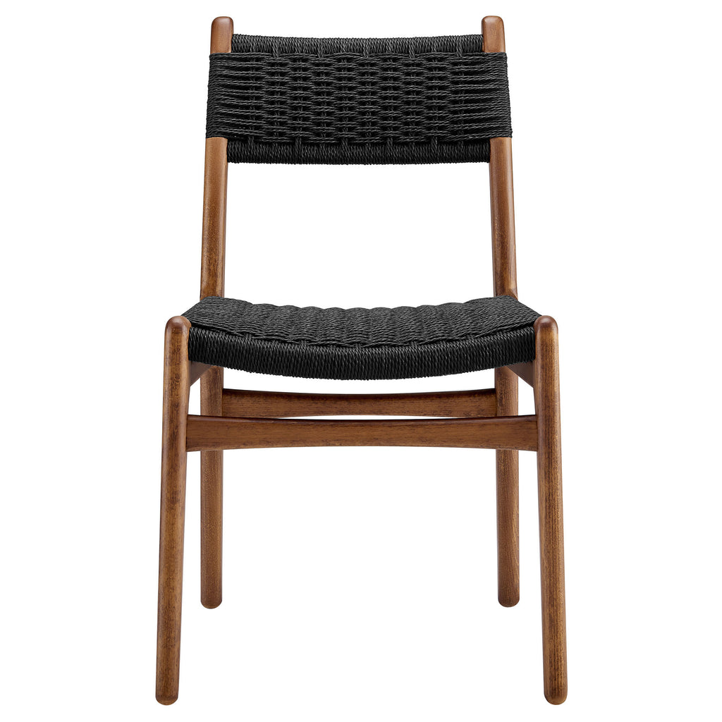 Wynn Rope and Wood Dining Side Chair - Walnut Black