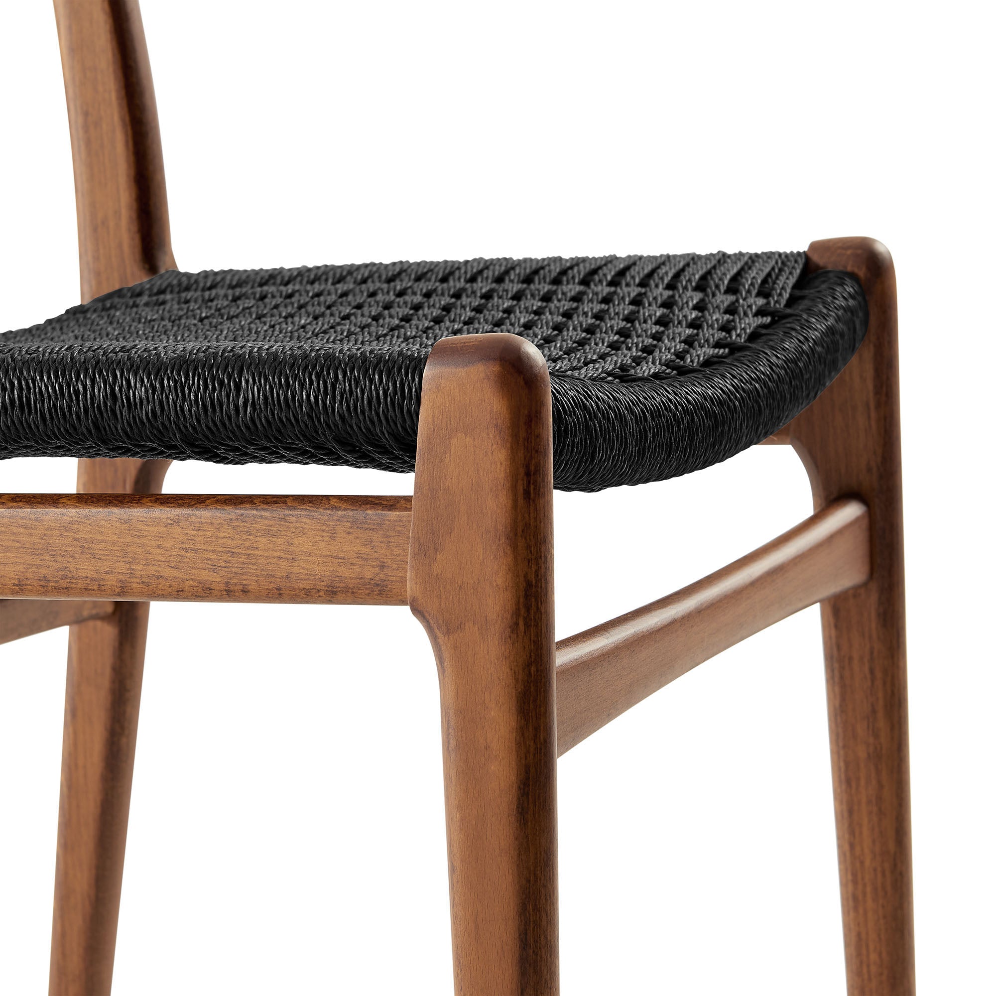 Wynn Rope and Wood Dining Side Chair - Walnut Black