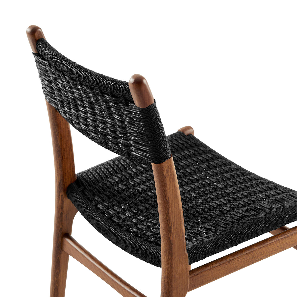 Wynn Rope and Wood Dining Side Chair - Walnut Black