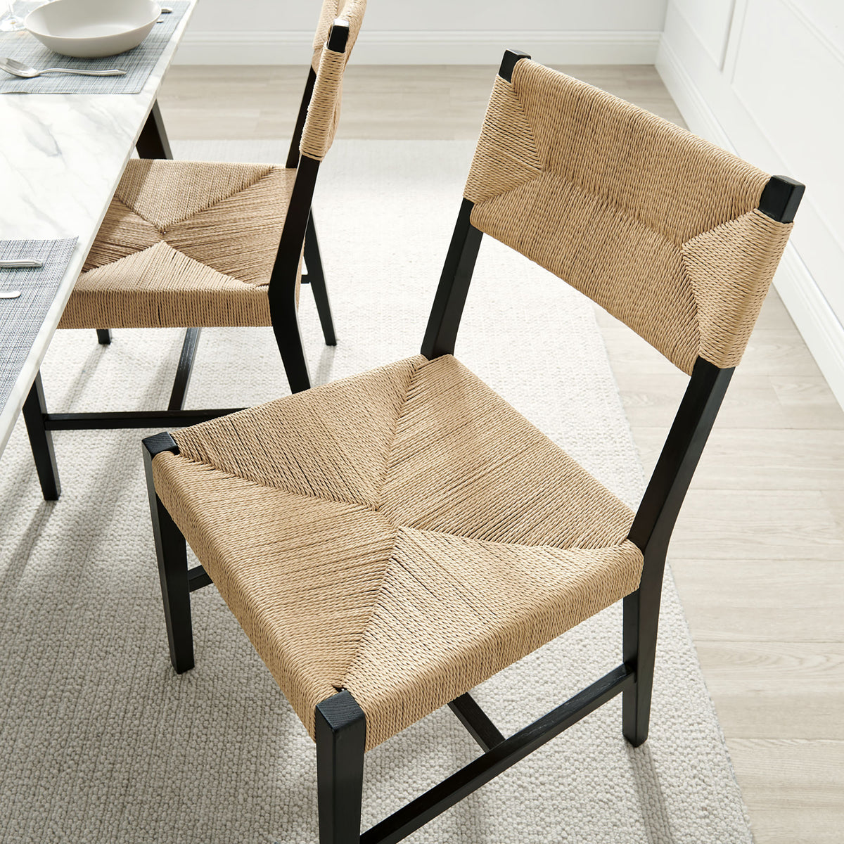 Bodie Wood Dining Chair Set of 2 - Black Natural
