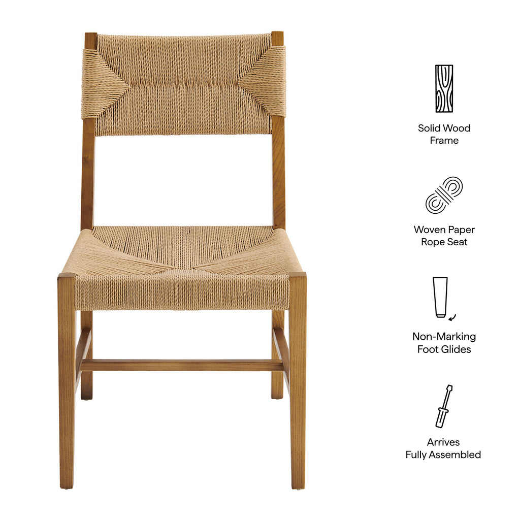 Bodie Wood Dining Chair Set of 2 - Natural Natural