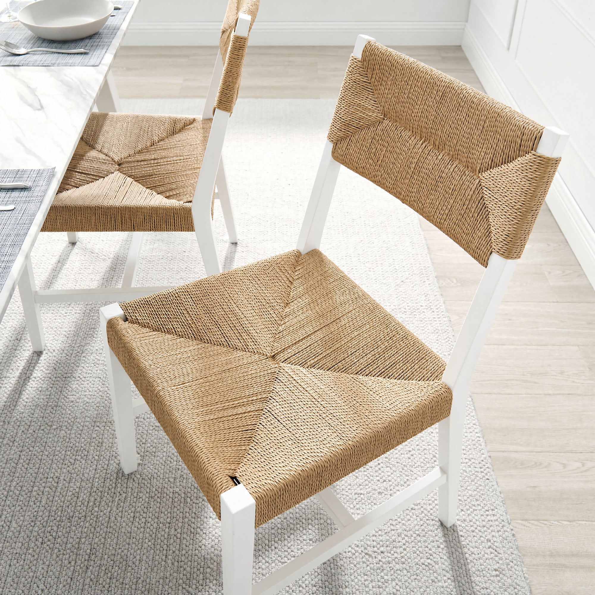 Bodie Wood Dining Chair Set of 2 - White Natural